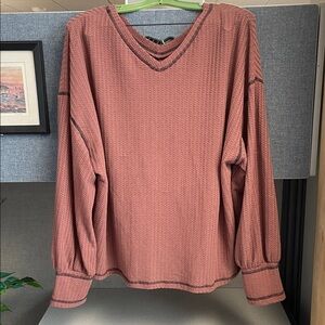 Mauve rubbed long sleeve shirt